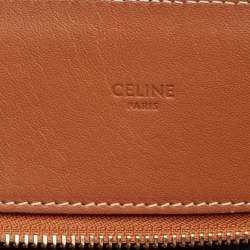 Pre Owned Celine Grey/Brown Wool and Leather Large Vertical Cabas Tote