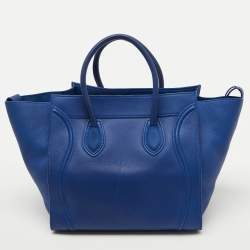 Pre Owned Celine Royal Blue/Orange Leather Medium Phantom Tote
