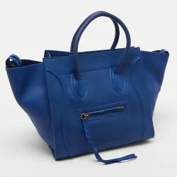 Pre Owned Celine Royal Blue/Orange Leather Medium Phantom Tote
