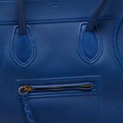 Pre Owned Celine Royal Blue/Orange Leather Medium Phantom Tote