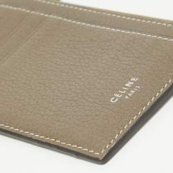 Celine Grey Leather Zip Card Holder