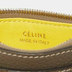 Celine Grey Leather Zip Card Holder