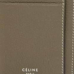 Celine Grey Leather Zip Card Holder