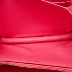 Celine Neon Pink Python Classic Box Flap Crossbody Bag
