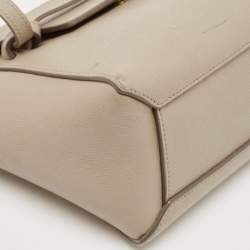 Pre Owned Celine Beige Leather Nano Belt Top Handle Bag