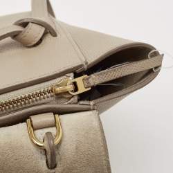 Pre Owned Celine Beige Leather Nano Belt Top Handle Bag