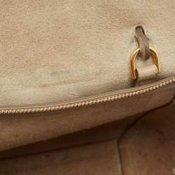 Pre Owned Celine Beige Leather Nano Belt Top Handle Bag