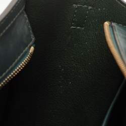 Pre Owned Celine Dark Green Leather Nano Luggage Tote