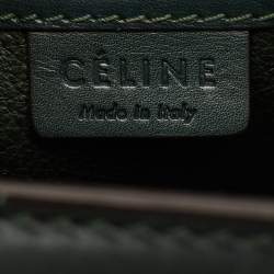 Pre Owned Celine Dark Green Leather Nano Luggage Tote