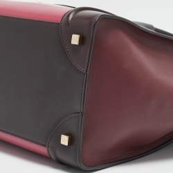 Pre Owned Celine Tricolor Leather Mini Luggage Tote