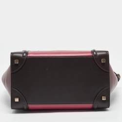 Pre Owned Celine Tricolor Leather Mini Luggage Tote