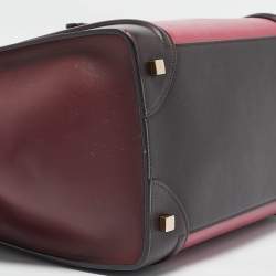 Pre Owned Celine Tricolor Leather Mini Luggage Tote