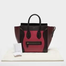 Pre Owned Celine Tricolor Leather Mini Luggage Tote