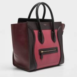 Pre Owned Celine Tricolor Leather Mini Luggage Tote
