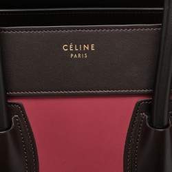 Pre Owned Celine Tricolor Leather Mini Luggage Tote