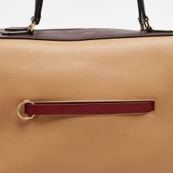 Pre Owned Celine Tricolor Leather Small Ring Satchel