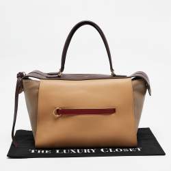 Pre Owned Celine Tricolor Leather Small Ring Satchel