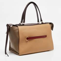 Pre Owned Celine Tricolor Leather Small Ring Satchel