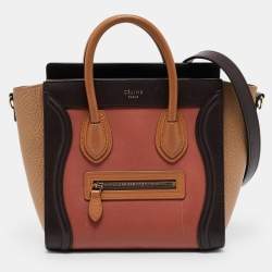 Celine Tricolor Leather Nano Luggage Tote