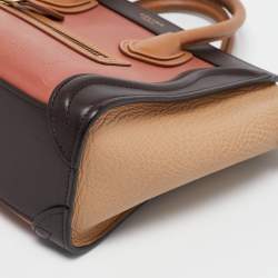 Celine Tricolor Leather Nano Luggage Tote