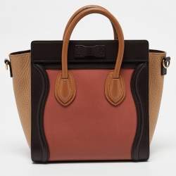 Celine Tricolor Leather Nano Luggage Tote