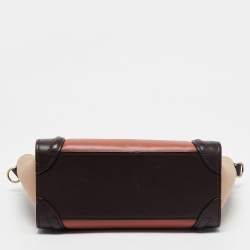 Celine Tricolor Leather Nano Luggage Tote