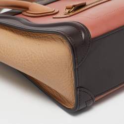 Celine Tricolor Leather Nano Luggage Tote