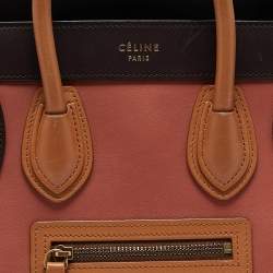 Celine Tricolor Leather Nano Luggage Tote