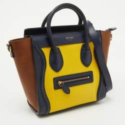 Celine Multicolor Leather Nano Luggage Tote