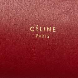 Celine Red/Brown Leather Mini Belt Top Handle Bag