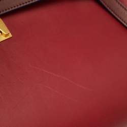 Celine Red/Brown Leather Mini Belt Top Handle Bag
