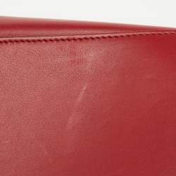 Celine Red/Brown Leather Mini Belt Top Handle Bag