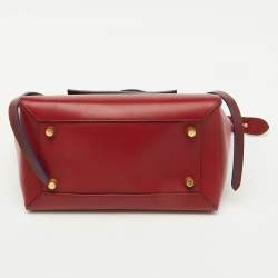 Celine Red/Brown Leather Mini Belt Top Handle Bag
