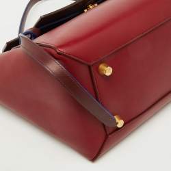 Celine Red/Brown Leather Mini Belt Top Handle Bag