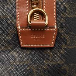 Celine Brown Triomphe Coated Canvas Large Voyage Duffle Bag