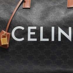 Celine Brown Triomphe Coated Canvas Large Voyage Duffle Bag