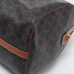 Celine Brown Triomphe Coated Canvas Large Voyage Duffle Bag