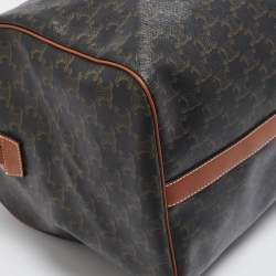 Celine Brown Triomphe Coated Canvas Large Voyage Duffle Bag