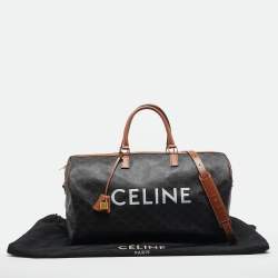 Celine Brown Triomphe Coated Canvas Large Voyage Duffle Bag