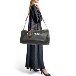 Celine Brown Triomphe Coated Canvas Large Voyage Duffle Bag