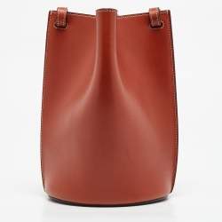 Pre Owned Celine Brown Leather Mini Pinched Bucket Bag