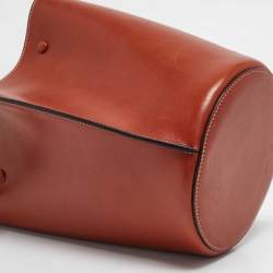 Pre Owned Celine Brown Leather Mini Pinched Bucket Bag