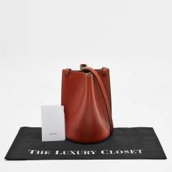 Pre Owned Celine Brown Leather Mini Pinched Bucket Bag