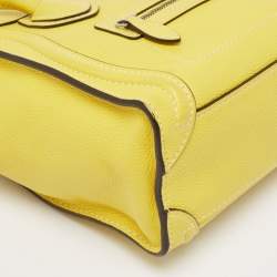 Pre Owned Celine Yellow Leather Nano Luggage Tote
