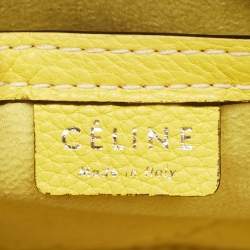 Pre Owned Celine Yellow Leather Nano Luggage Tote
