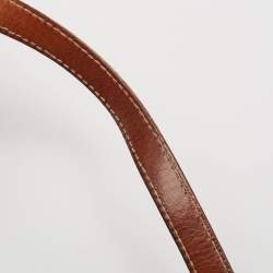 Pre Owned Celine Dark Brown Macadam Coated Canvas and Leather Pochette Bag