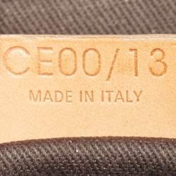 Pre Owned Celine Dark Brown Macadam Coated Canvas and Leather Pochette Bag