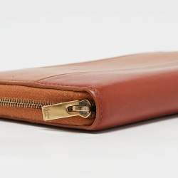 Celine Brown/Tan Leather Colorblock Zip Continental Wallet