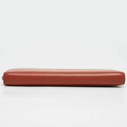 Celine Brown/Tan Leather Colorblock Zip Continental Wallet