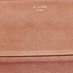 Celine Brown/Tan Leather Colorblock Zip Continental Wallet